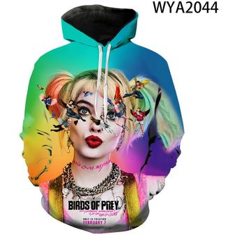 Nuevos hombres mujeres niños sudaderas con capucha aves de presa Harley Quinn 3D impreso Streetwear Pullover chico chica sudaderas Cool Hoody Jacket WT（#WYA2044.） 