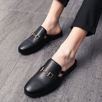 Sandalias formales de vestir de medio zapatos de moda para hombre 
