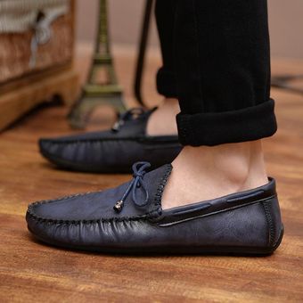 guisantes nuevos zapatos zapatos de los hombres de moda los zapatos perezosos de primavera 2019 personalizadas zapatos de los hombres retro Azul 