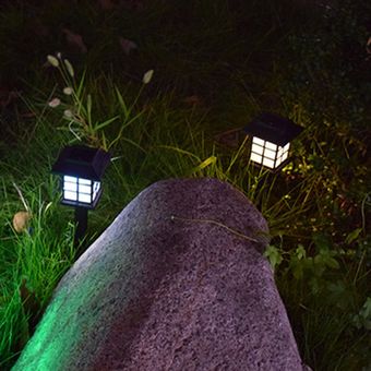 Columnas solares luces LED decorativas Mensaje linterna Polo Camino del jardín de la lámpara 