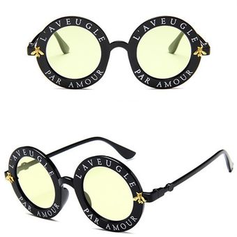 Gafas de sol redondas Señoras Letras inglesas Gafas de losmujer 