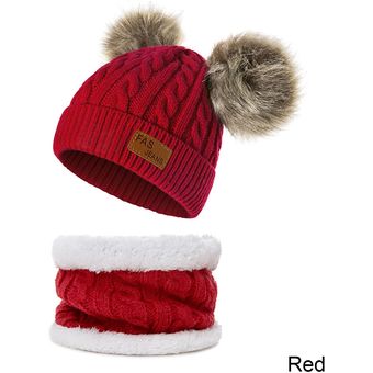 #red 1 Sombrero para bebé con bufanda,traje de otoño e in 
