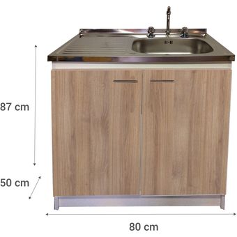 kit mueble madera 2 puertas con lavaplatos izquierdo 80x50 cm-Nuovo kit mueble madera 2 puertas con lavaplatos izquierdo 80x50 cm-Nuovo