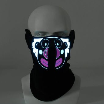 Máscara de media cara intermitente iluminada luminosa fiesta de Halloween disfraz Raver Decor 