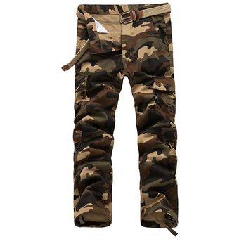 Nuevo Para Hombre Pantalones de trabajo de carga de Combate Camuflaje Verde Talla W32 L31 ** leer Descripción ** 