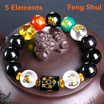 5 Elementos Feng Shui Cuentas Talismán Suerte Riqueza Amuleto Pulsera Brazalete 