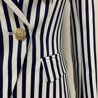Blazer de diseñador con botones de León para mujer chaqueta con est 