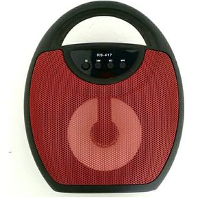 Bocina Portatil Roja Bluetooth Usb Sd Radio Rs417 Tyg