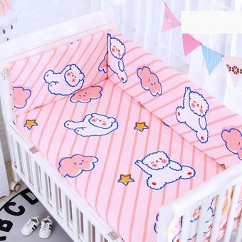 Cuna de bebé de dibujos animados de tamaño personalizado cojín Protector de cuna paragolpes de sarga de algodón grueso decoración de cama para habitación de recién nacido cuna de una pieza alrededor 