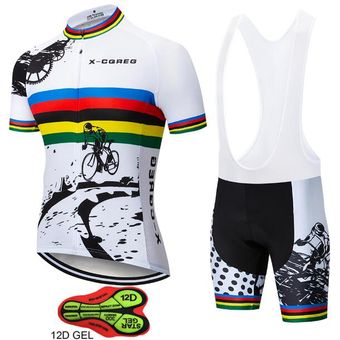 equipo Ropa de Ciclismo jersey 12D GEL almohadillas hombres Ropa Ciclismo verano Tops Ciclismo Jerseys bicicleta pantalones cortos Color#14 