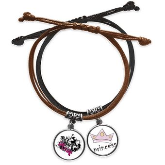 esqui ciudad ilustración Pulsera Cuerda Mano Cadena Cuero Princesa Pulsera Deporte de invierno 