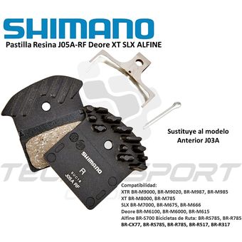 Pastillas de Freno Disco Shimano J05A XTR/Deore XT/SLX Ventiladas