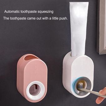 Dispositivo para exprimir pasta de dientes automático tipo pared de succión dispensador de pasta de dientes soporte para cepillo de dientes 