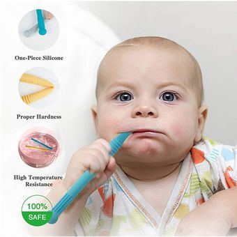 La dentición infantil paja Mordedor Juguete de los niños de silicona suave hueco Molar Palo 