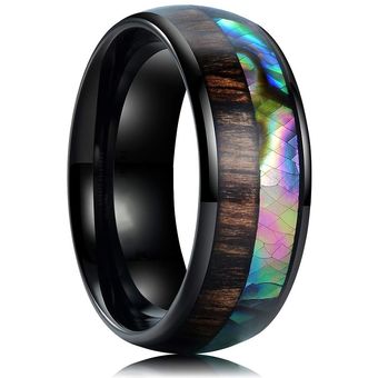 36 Hombres 8 Mm Anillo De Carburo De Tungsteno Negro Dibujo 