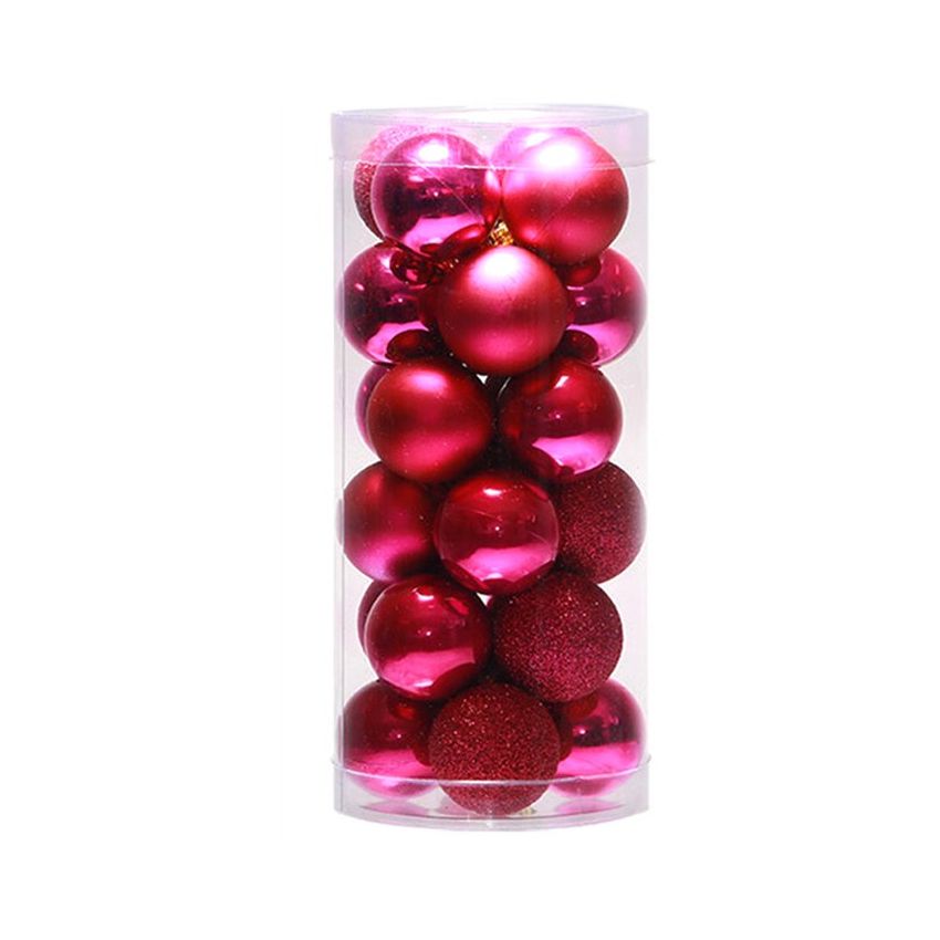 24 PCS Shiny Christmas Tree Ball Baubles Fiesta Decoración de la boda Ornamento colgante