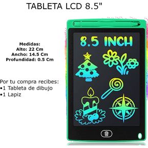 Tableta Digital Dibujo Tablero Notas Gran Pantalla 8.5 Verde