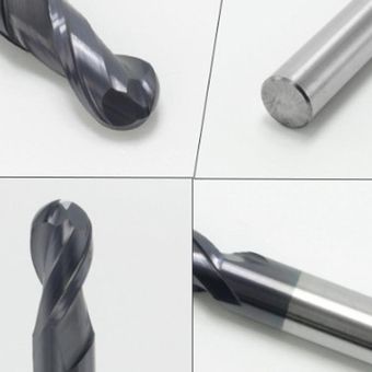 6 piezas de recubrimiento de tungsteno Filo de extremo 2 Flauta cortadora de fresado CNC Herramienta de grabado 