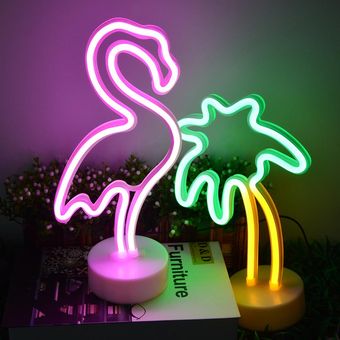 Lámparas de mesa LED de arco iris  señal de neón de flamenco y piña para dormitorio  fiesta de cumpleaños  mesa de escritorio para el hogar  decoración de luz  regalo para niños 