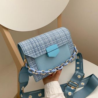 Bolsos de hombro con correa ancha para mujer,con cadena,20x15x8cm Bolsos de hombro con correa ancha para mujer,con cadena,20x15x8cm