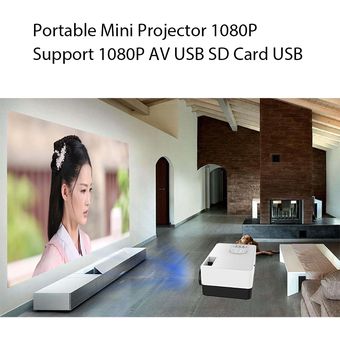 J15 Mini proyector 1920*1080P soporte 1080P AV USB tarjeta SD USB Mini proyector de Casa portá DJL 