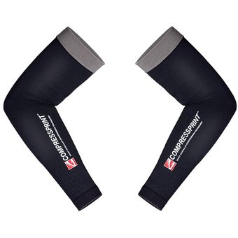 #black Compressprint-Calentadores de brazo para ciclismo,protección UV,para correr,ciclismo,escalada,hombre y mujer 