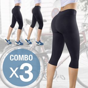 Combo X3: Biker Short deportivo mujer corto, licra deportiva