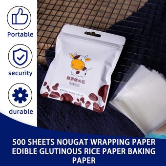 500 hojas de papel de envolver turrón comestible arroz pegajoso de papel para hornear 