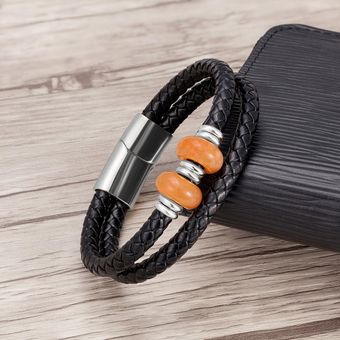 Glamorosa Pulsera Para Hombres De Cuero 10 Pulseras De De De 