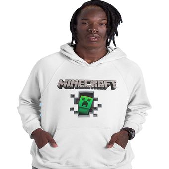 BUZO CON ESTAMPADO DE MINECRAFT PARA NIÑOS - BUZO BLANCO