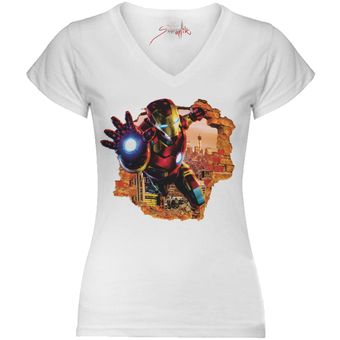Camiseta Iron Man Pared Femenino 