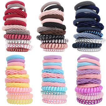Línea alámbrica de teléfono 17KM-coleteros en espiral de colores para el cabello para mujer accesorios para el cabello bandas de cabello elástico de moda 