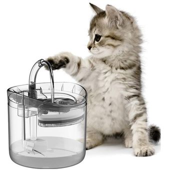 Fuente De Agua Cuadrada De Acero Inoxidable Para Gatos Dispensador De Agua  Para Gatos Recargable Por USB, Contenedor De Agua Para Mascotas Para Gatos