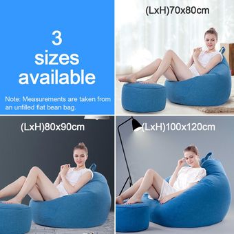 80x90cm Bean Bag Silla Sofá Funda para sofá Gamer Interior Lazy Lounger Niños Adultos Gris claro medio 