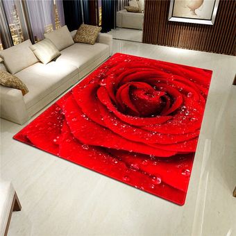 Alfombra con rosas 3D para sala de estar tapete de flor de habitaci 