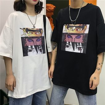 camiseta Casual   Camiseta holgada a la moda para hombre Nueva camiseta de verano de Anime para hombre camiseta de gran tamaño con gráfico de naruto XYX 