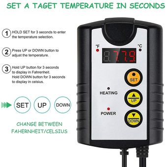 adecuado para alm Controlador de temperatura del termostato de reptil 