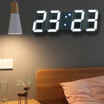 Modern Design 3D Large Wall Clock LED Digital USB Electronic Clocks On The Wall Luminous Alarm Table Clock Desktop Home Decor #Yellow A 
