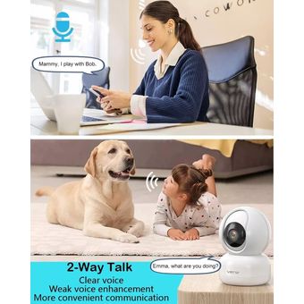 Robot inteligente para mascotas, gato, perro, cámara de vigilancia móvil  para toda la casa, panorámica de 360°, cámara HD para mascotas 1080P