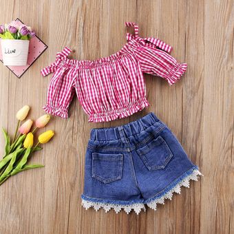 2 unids niño niños bebé niña de tops de hombro pantalones 
