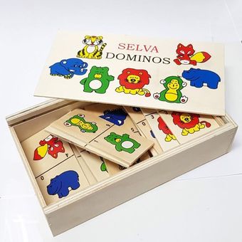 Domino Infantil En Madera Granja Jungla Animales Niños - Don Alberto