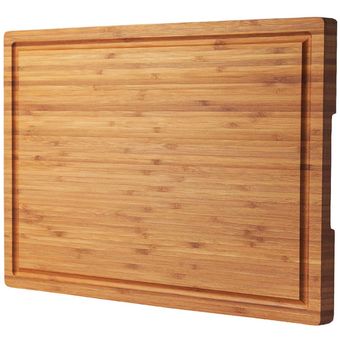 Tabla de cortar grande de madera para cocina, tablas de cortar de bambú  para cocina con ranura profunda para jugos, tablas de cortar de madera