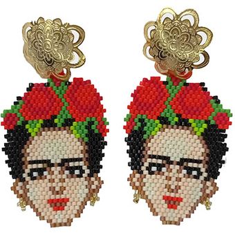 Aretes para mujer Frida Kahlo tejidos a mano | Linio Colombia - GE063FA0RZHHGLCO