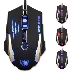 SADES Q6 USB Wired Gaming Mouse Optical Mice with LED Four C...
