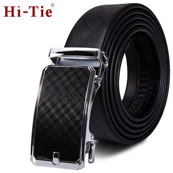 Pd-2114 Hi-tie Diseñador De Negocios Cinturón De Cuero Negro 