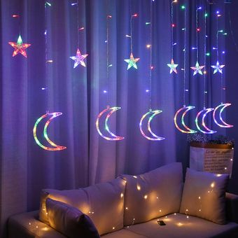 Cortina de luces Led para el hogar guirnalda de estrellas decorativas para el 