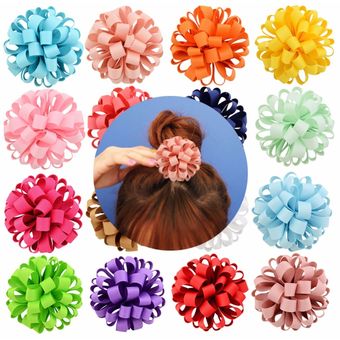 3 pulgadas bandas para el cabello diseño nuevo Cinta de grogrén con flores y cuerda elástica accesorios 813 
