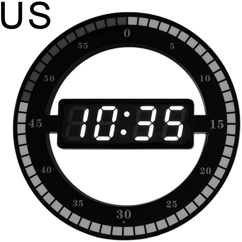 Reloj de pared luminoso de 12 pulgadas reloj electrónico digital led redondo reloj digital
