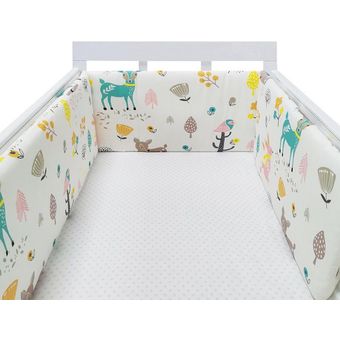 decoración de cama para habitación de recién nacidos Parachoques de algodón grueso para cuna de bebé almohadas cojín Protector de cuna de una pieza 