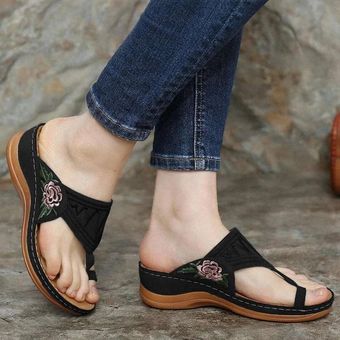 nuevo bordado zapatos de verano Sandalias de mujer cuña sandalias 